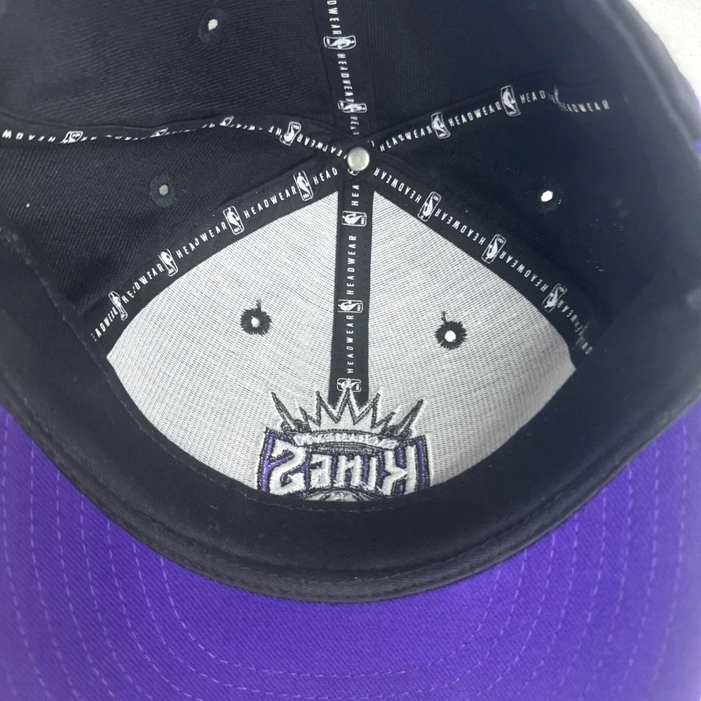 Sacramento Kings NBA Reebok Black Purple Cap Hat Logo Fitted ~ Size 7 1/8